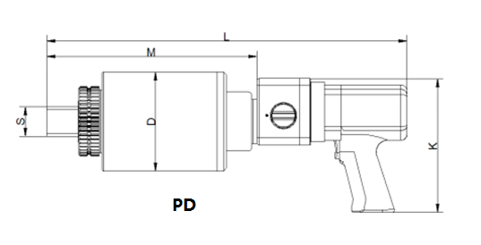 PD pneumatic torque wrench dimension